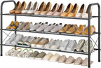 Hoctieon 3 Tier Mesh Style Shoe Rack, Entryway Shoe Shelf, Shoe Storage Organizer, Shoe Rack for Closet, Space Save for Bathroom, Garage, Hallway, Bedroom, Living Room, Black by Hoctieon