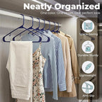 HOUSE DAY Blue Plastic Hangers 60 Pack, Slim Space-Saving Clothes Hangers - Image 3