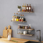 Fixwal 3+1 Tier Bathroom Floating Shelves Over Toilet, Light Brown - Image 7