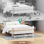 PHINOX Under Bed Storage with Wheels,Patterned,Sturdy Metal,4 Pack,White | Tool-free assembly, glide smoothly, easy reach, foldable, maxmazie low-profile beds, dorm, keep seasonal clothes, shoes fresh - Image 7