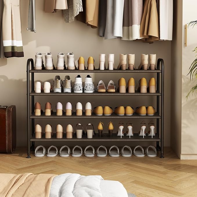 INGIORDAR 4 Tier Long Shoe Rack Organizer for Closet Metal Shoe Storage - Image 2