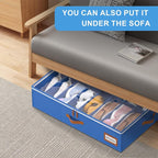 homyfort Shoe Organizer Under Bed, Fits 32 Pairs, Under bed Shoe Storage Boxes with Study Handles and Clear Cover, zapateras organizer for shoes, set of 2 - Image 7