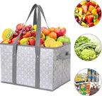 Reusable Grocery Bags 4 Pack, Foldable & Water Resistant Shopping Bags - Image 2