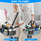 Cleaning Caddy Bag, Large Cleaning Bag for Housekeepers, Rose Gray - Image 5