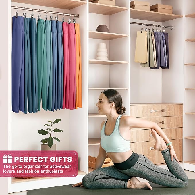 30 Pack Pants Hangers with Clips,Legging & Jean Hangers for Closet Hanging | Space Saving Clip Hangers for Yoga Pants, Jeans, Shorts, Skirts and Hats,Closet Organizers and Storage - Image 2