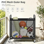 STORAGE MANIAC Rolling Laundry Hamper with Wheels 3-Section Laundry Sorter Rolling Laundrys Basket on Wheels with Removable Bag Clothes Hamper Laundrys Organizer Cart Bathroom Bedroom 120L Grey - Image 7