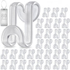 80Pcs Space Saving Hanger Hooks, Plastic Hanger Connector Hooks Clear by Besslly