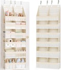 Criusia Over the Door Organizer, Extra Large 12 Compartments Closet Hanging Storage with 14 Mesh Pockets, 85lbs Capacity Behind the Door Storage for Baby Nursery, Bathroom, Bedroom, and Dorm, Beige by Criusia
