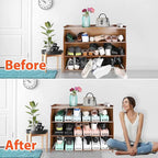 YIHATA Shoe Slots Organizer, Adjustable Shoe Stacker Storage Space Saver, Double Deck Shoe Rack Holder for Closet Organization, Thickening Quality Upgrade (16Pack, Black) - Image 6