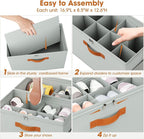 2 Pack Shoe Organizer for Closet,Foldable Shoe Storage Organizer with Adjustable Dividers, Shoe Storage Box with Clear Cover, Fits up to 16 Pairs, Gray - Image 7