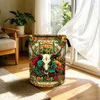 Western Skull Cactus Laundry Basket Foldable Laundry Hamper With Handles Clothes Storage Bucket Organizer Laundry Bag For Bedroom Bathroom Laundry Storage 19.6 x 15.7 - Image 5