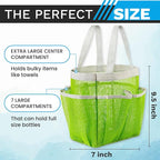 Handy Laundry Mesh Shower Caddy – 7 Pocket Portable Shower Caddy for Dorm, Gym, Travel & Bathroom – Quick-Dry Collapsible Organizer Tote Bag for College Essentials, Toiletries & Small Items (Green) - Image 3