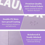 95L 3Pack Large Laundry Hamper, Foldable Laundry Basket with Handles, Dirty Clothes Basket in 600D Oxford Fabric, Clothes Hampers for Bedroom, Living Room, Bathroom, Purple + Navy Blue + Blue - Image 5