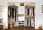 ClosetMaid SuiteSymphony Wood Closet Organizer System, 25-Inch Starter Kit with Tower and 3 Hang Rods and Shelving, Adjustable Shelves, Customizable Insert, Reach-in or Walk-in Closets, Pure White - Image 13
