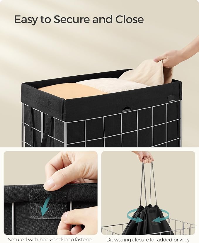 SONGMICS Laundry Hamper, Collapsible, 24 Gal. (90L) - Image 4
