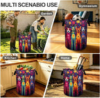 Dog Flower Laundry Basket Foldable Laundry Hamper With Handles Clothes Storage Bucket Organizer Laundry Bag For Bedroom Bathroom Laundry Storage 19.6 x 15.7 - Image 8