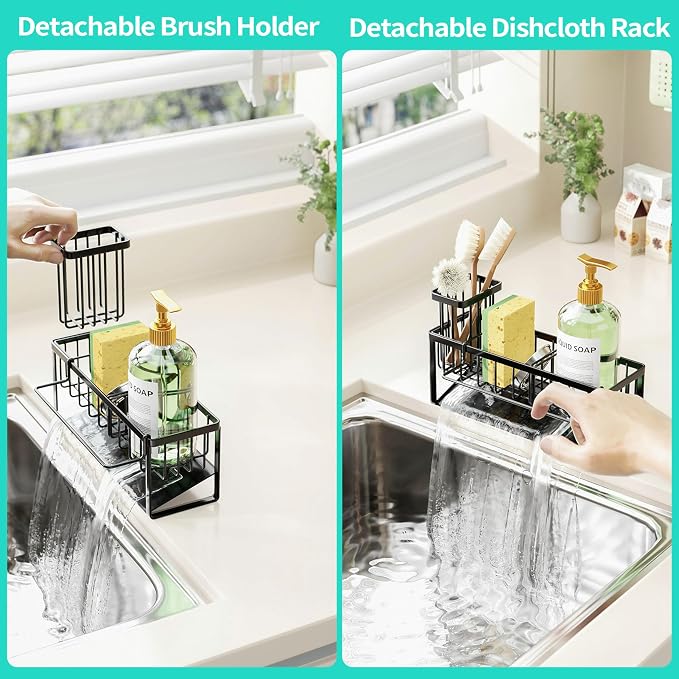 HapiRm Sponge Holder for Kitchen Sink - Self-draining Rustproof Organizer - Image 3