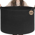 INDRESSME 115L Extra Large Woven Rope Blanket Basket Living Room, Black by INDRESSME