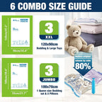 Vacuum Storage Bags Jumbo and XXL, Extra Large Vacuum Seal Bags for Bedding Blankets Comforters Clothing (3J+3XXL) - Image 2