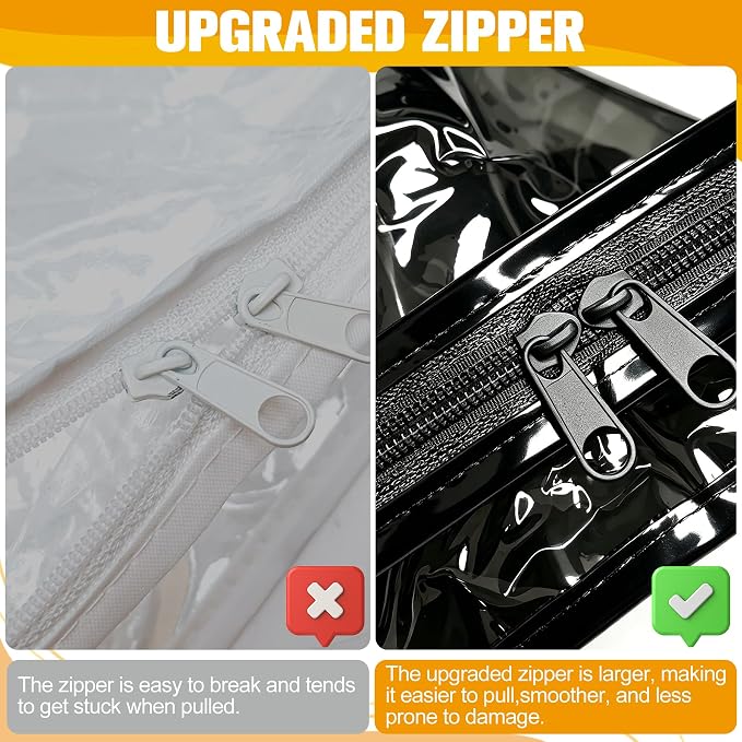 Plastic Storage Bags with Easy-Glide Zipper, Pack of 6, Durable Clear Vinyl Zippered Storage Bags for Clothes Sweaters Comforters Blankets Sheets Bedding (12 x 12 x 3.9 Inch, Transparent Black) - Image 7