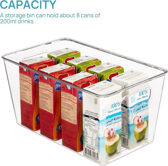Vtopmart 6 Pack Clear Storage Bins, Pantry Cabinet Organizer Bins, Medium - Image 9