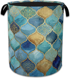 Moroccan Mosaic Laundry Basket Collapsible Laundry Hamper, Oxford Cloth Storage Bin for Room/Bathroom/Bedroom/Dormitories 16" X 20.8" by NSMNSM