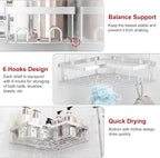 Liuoud Corner Shower Caddy 5 Pack Adhesive Stainless Steel Organizer Silver - Image 9