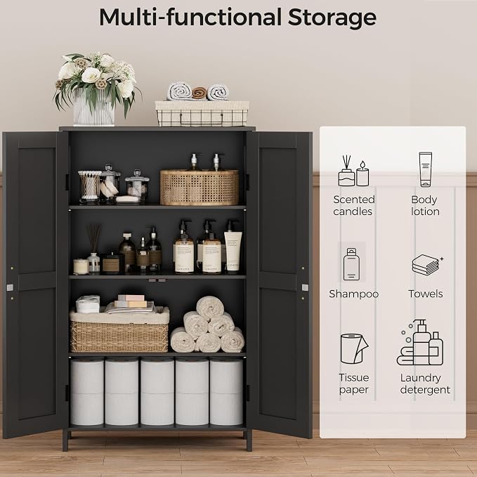 Homleke 43.3" H Farmhouse Bathroom Storage Cabinet with Adjustable Shelves - Image 4