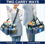 Cleaning Caddy Bag,Extra Large Cleaning Supplies Organizer with Handle for Housekeepers,Blue - Image 5