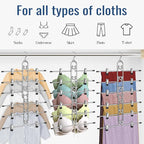 Pants & Skirt Hangers with Clips, Newly Upgraded Detachable - Space Saving Hangers, 6-Tiers Foldable Skirt Hangers for Women - Hanging Closet Organizer and Storage-2pack, Patent Pending - Image 5