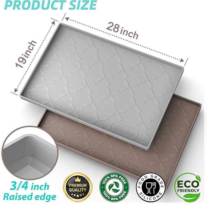 SIKADEER Waterproof Under Sink Mat Silicone 28"x19", Kitchen Cabinet Liner - Image 3