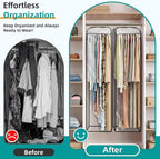 LANDNEOO 6 Pack Clear Garment Bags for Hanging Clothes with Zippers on Double Sides - 10'' Clothes Storage for Coat, Dress, and Fur in Closet - 50'' Long Suit Bags - Image 5