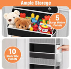 Over The Door Organizer Storage Large Capacity Hanging Bedroom Storage | 5 Shelves, 40 LB Capacity, Foldable Mesh Design, Clear Window, Sturdy, Large Storage Organizer for Nursery, Pantry & Closet - Image 4