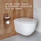 Day Moon™ - Toilet Paper Holder with Shelf - Modern Roll Holder for Bathroom - 1 Pack - Wall Mount - with Storage, Wood - Image 8
