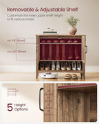 VASAGLE Shoe Storage Cabinet, 3‑Tier with Height‑Adjustable Shelves - Image 5