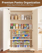 EVERIE Extendable 3-Tier Kitchen Cabinet & Pantry Organizer for Plastic Wrap, Foil & Storage Bags, Adjustable Heavy Duty Shelf Rack for Wrap Boxes, Jars & Snack Boxes (11–16.7 in Wide), Pack of 2 - Image 8