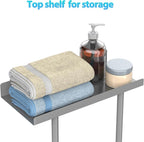 Liuoud Towel Rack for Bathroom, Wall Mounted Bath Towel Holder Storage Organizer for Rolled Towels, Vertical Towel Rack with Shelf Can Holds Up 6 Large Bath Towel (Grey, Larger Size) - Image 5