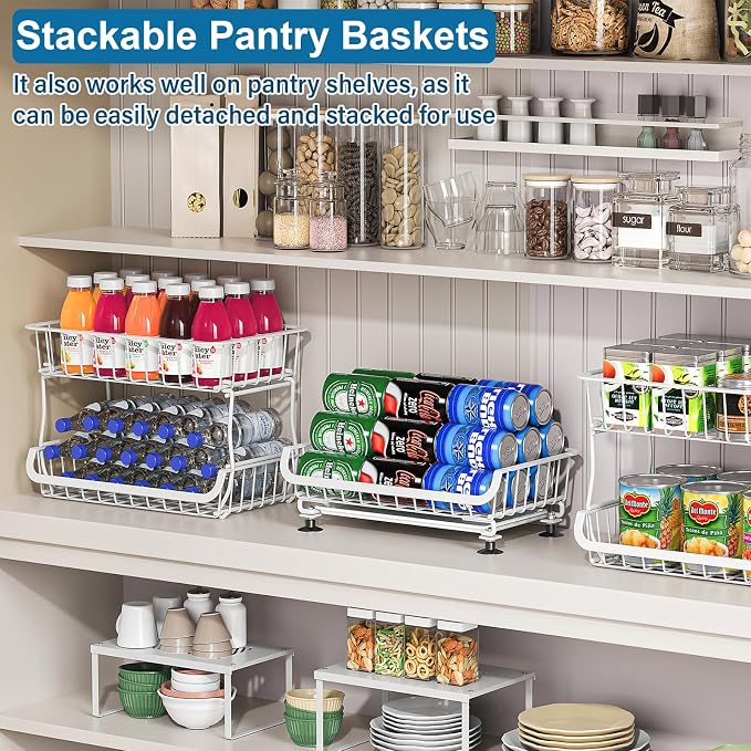 OKZEST 3-Tier Rolling Pantry Floor Organizers and Storage Cart with Wheels - Image 3