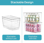 Vtopmart 6 Pack Clear Stackable Storage Bins with Lids and Handles, XLarge - Image 3