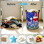 Texas Flower Laundry Basket Foldable Laundry Hamper With Handles Clothes Storage Bucket Organizer Laundry Bag For Bedroom Bathroom Laundry Storage 19.6 x 15.7 - Image 4