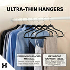 HOUSE DAY Black Plastic Hangers 20 Pack - Ultra-Thin Heavy Duty Non-Velvet - Image 3
