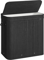 SONGMICS Bamboo Laundry Hamper with Lid, 39.6-Gallons, with Handles by SONGMICSbySONGMICSHOME