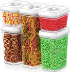 DWËLLZA KITCHEN Airtight Food Storage Containers with Lids - 5 Piece Set - Kitchen Accessories - Pantry Organization and Storage Containers for Food - Clear BPA-Free - Keeps Food Fresh & Dry by DW%C3%8BLLZAKITCHEN