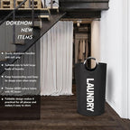 DOKEHOM 90L Large Laundry Basket Bag, Collapsible Tall Hamper, Black - Image 2
