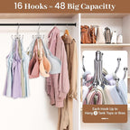 2 Packs Bra Hanger for Closet, Stackable Tank Top Organizer 16 Hooks for Closet Organization and Storage, Stainless Steel Space Saving Clothes Hook Hanger for Belt, Tank Top, Bra, Tie, Scarves - Image 7