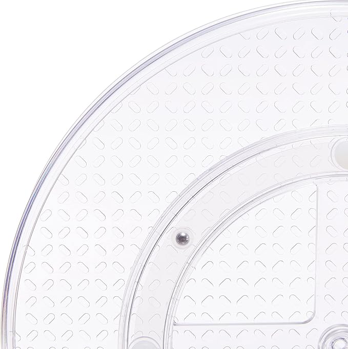 Amazon Basics 2 Tier Lazy Susan Turntable Organizer for Condiments, 12" Diameter, Clear - Image 6
