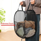 2 Pcs Foldable Laundry Basket, 22.8 Inch x 14 Inch x 14 Inch Mesh Handy Pop Up Hamper for Clothes and Storage (black) - Image 3