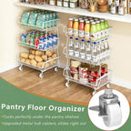 OKZEST Pantry Organizers and Storage Cart with Upgraded Metal Hub Casters - Image 2