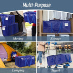 6 Pack Extra Heavy Duty Large Moving Bags with Strong Zipper, Blue | Comfortable Handles, Sturdy & Durable Clothes Storage Bags Totes Bins, Blue Packing Moving Boxes for College Supplies - Image 7