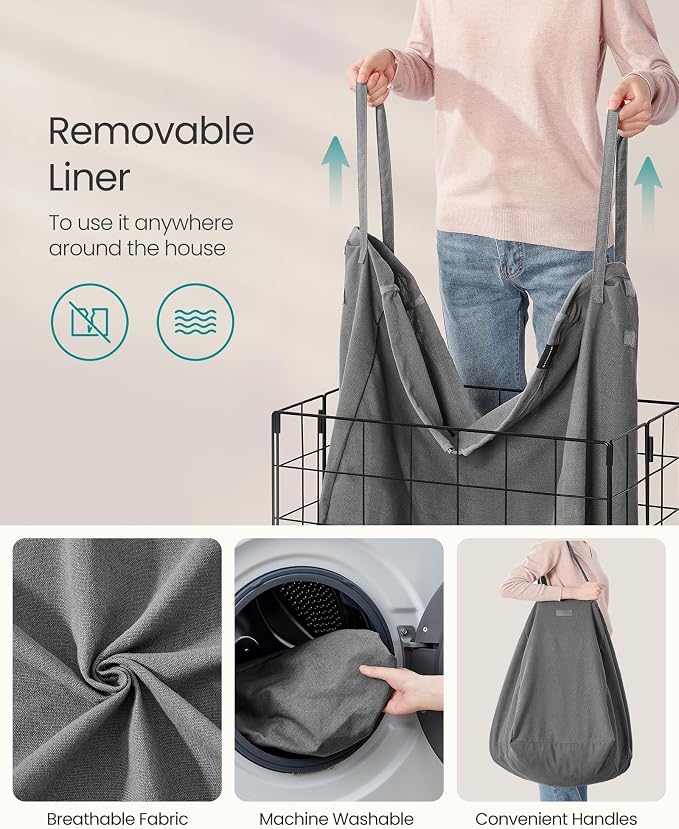 SONGMICS Laundry Hamper, Collapsible, 34.3 Gal. (130L) - Image 4